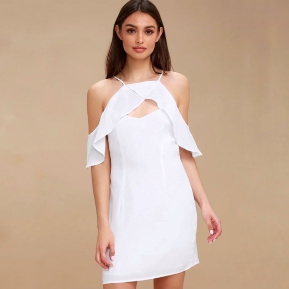 BB Dakota Dresses & Skirts - BB Dakota | Nwt Kaless Cutout Ruffle Dress White Size 8